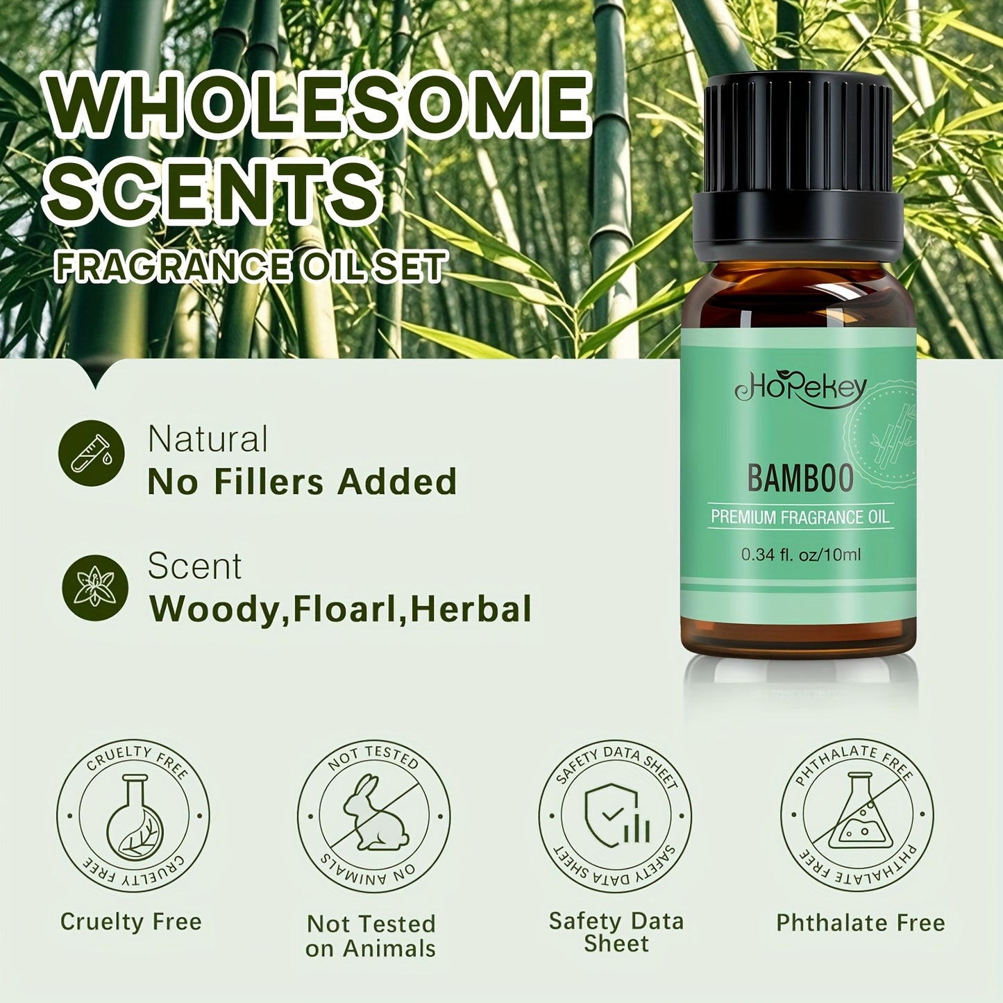 Natural 6 Piece Essential Oil Set Ocean Breeze Pine Sandalwood Rain Bamboo Unique Fragrances Long Lasting Aromatherapy Gift Set