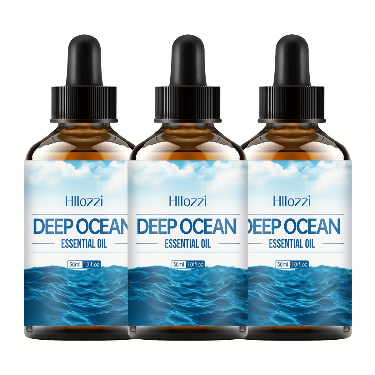 Deep Ocean Essential Oil 3 Pack 1.01 Fl Oz 30ml Marine Hydrating Moisturizing Nourishing Massage Oil for All Skin Types Perfect for Spa Skin Care Diffusers Long Lasting Fragrance DIY Candle Making