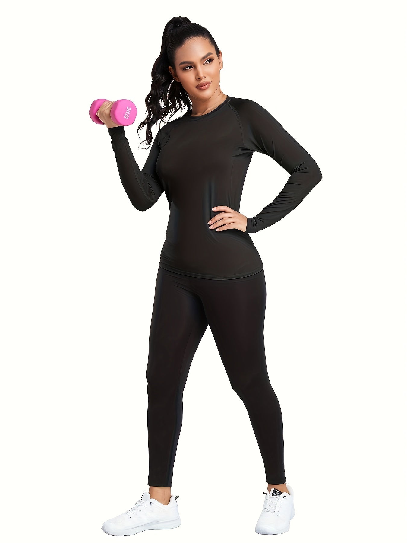 4pcs HOPLYNN Women's Athletic Compression Long Sleeve T-Shirts
