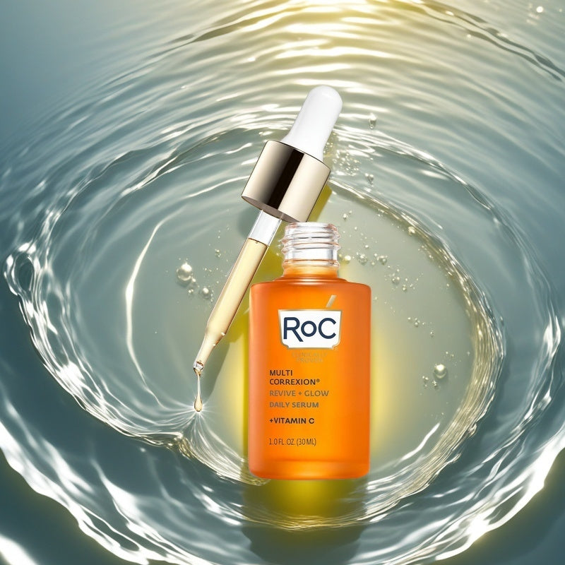 RoC Glow Deep Hydrating Serum with Vitamin C Moisturizing Essence for Radiant Skin 1 Fluid Ounce