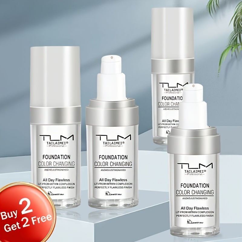 Buy 2 Get 2 Free 4pcs TUM TLM Warm Change Liquid Foundation Concealer Lasting Makeup for Dry Oil Skin Control Moisturizing Suitable for All Skin Tones Gift for Valentine's Day